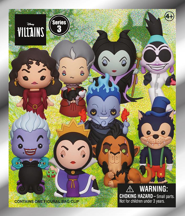 DISNEY VILLAINS - Series 3 - 3D Foam Bag Clip (Display 24 Pcs)