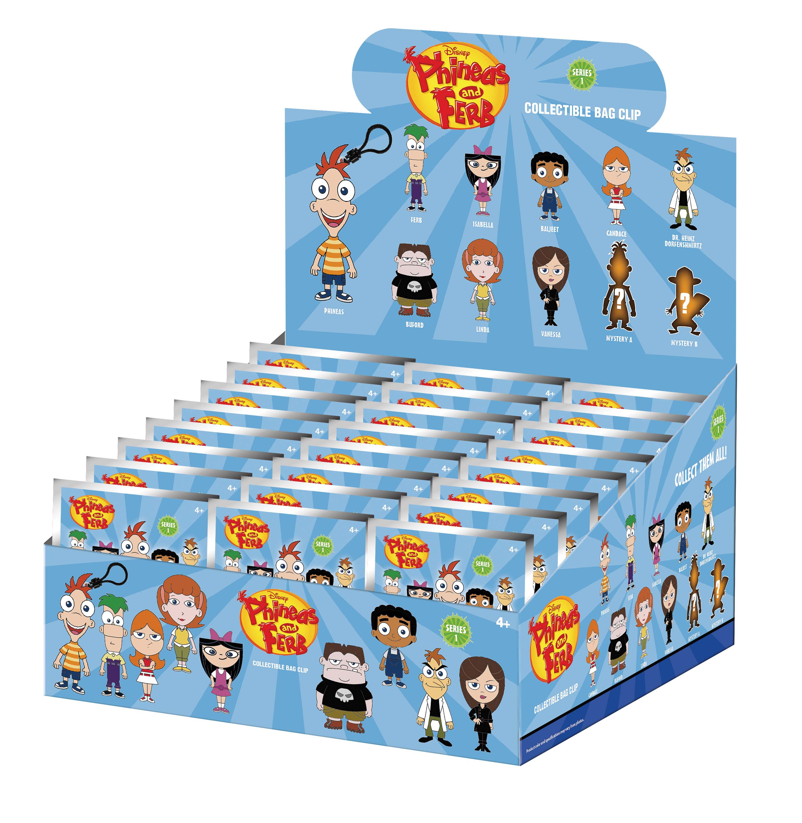 PHINEAS & FERB - Series 1 - 3D Foam Bag Clip (Display 24 Pcs)
