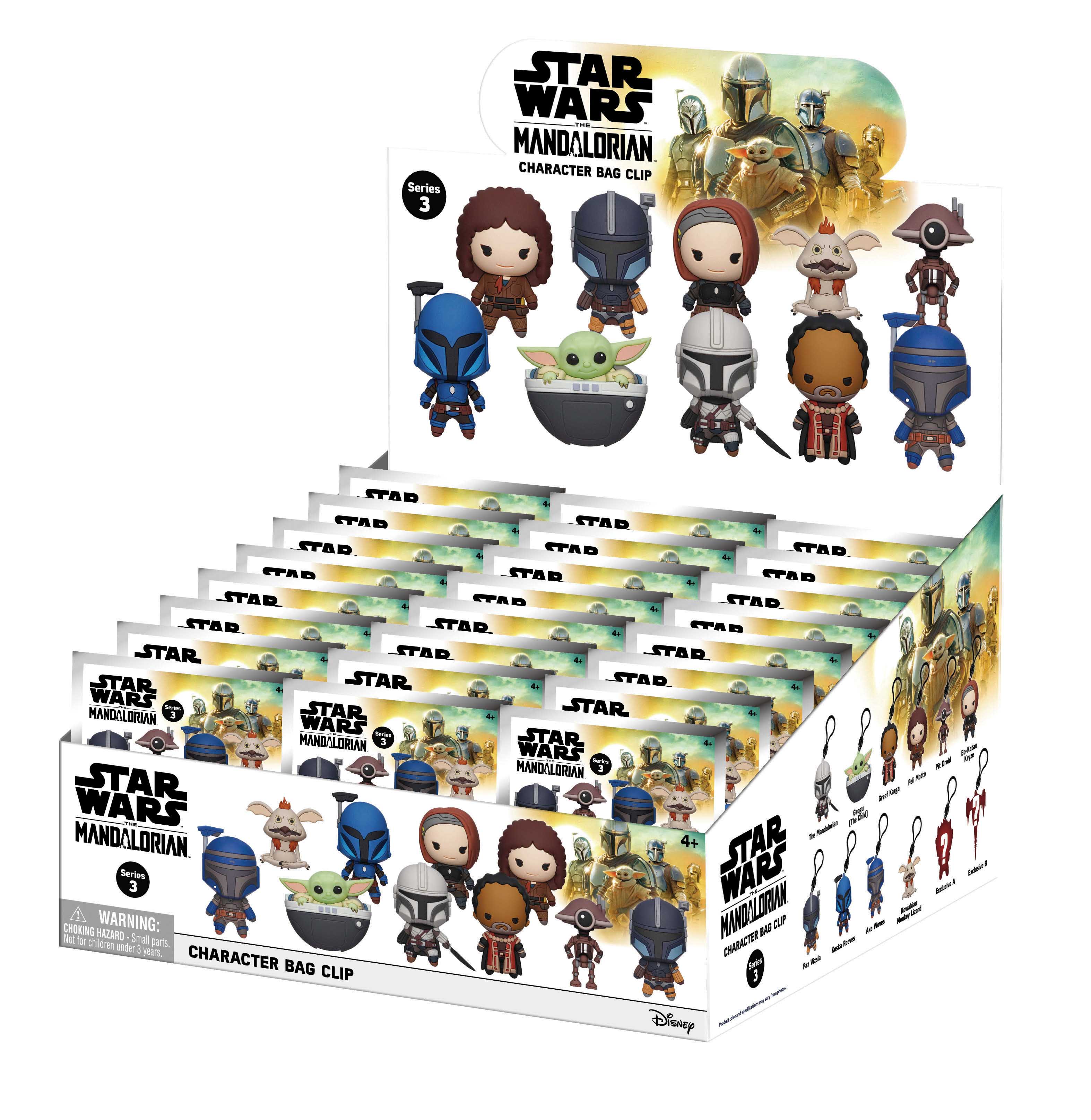 STAR WARS MANDALORIAN - Series 3 - 3D Foam Bag Clip (Display 24 Pcs)