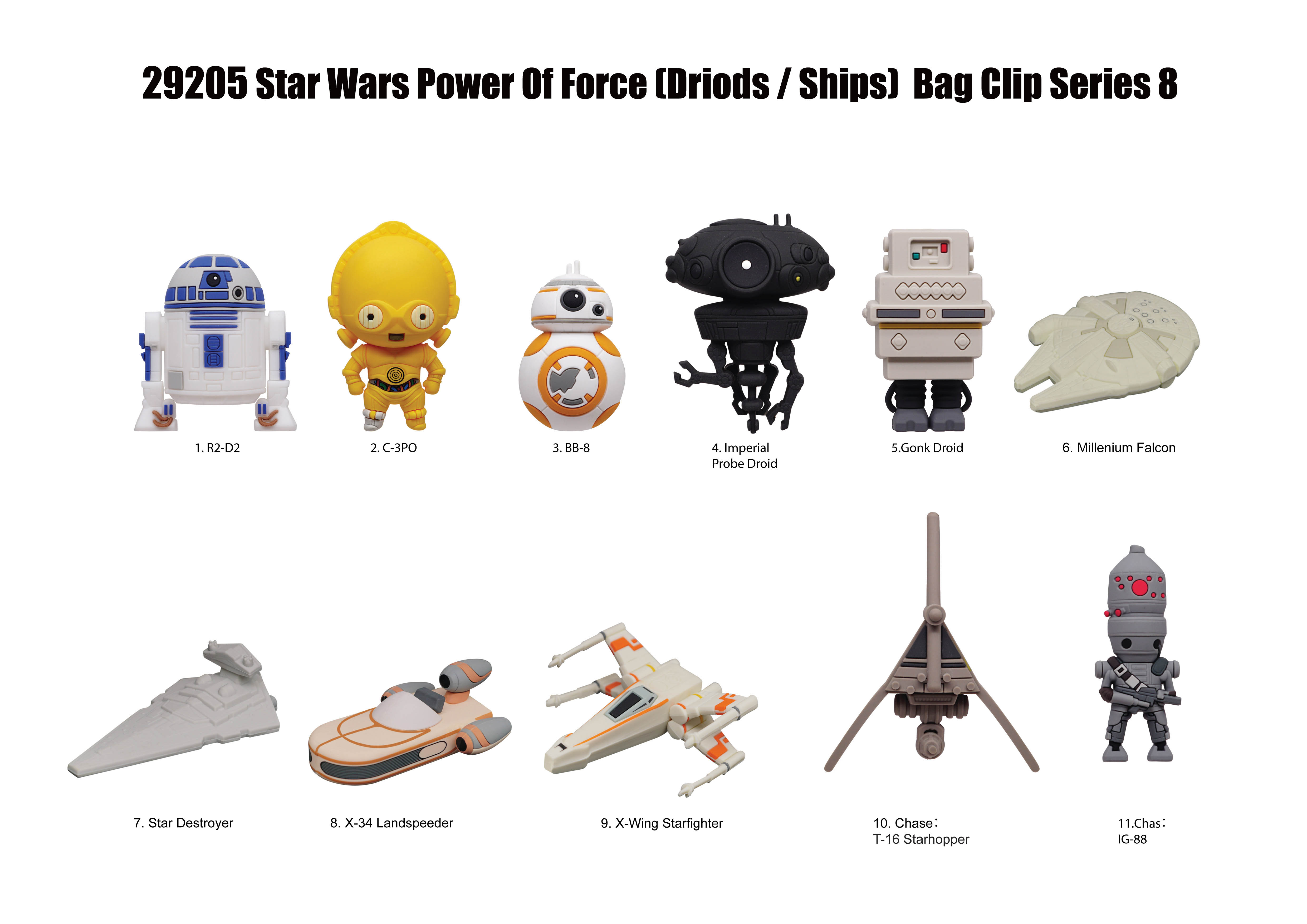 STAR WARS - Power of Force - 3D Foam Bag Clip (Display 24 Pcs)
