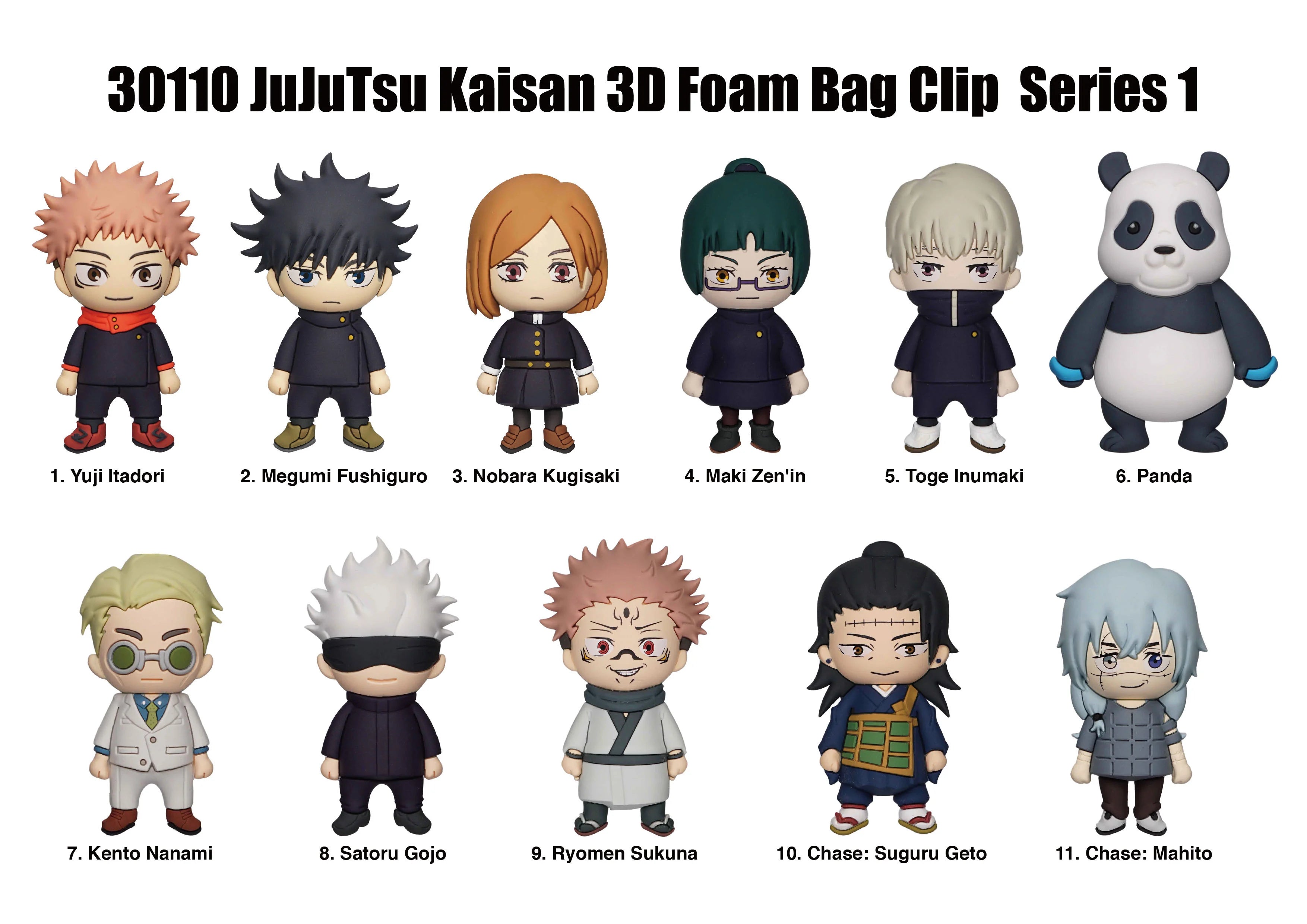 JUJUTSU KAISEN - Series 1 - 3D Foam Bag Clip (Display 24 Pcs)