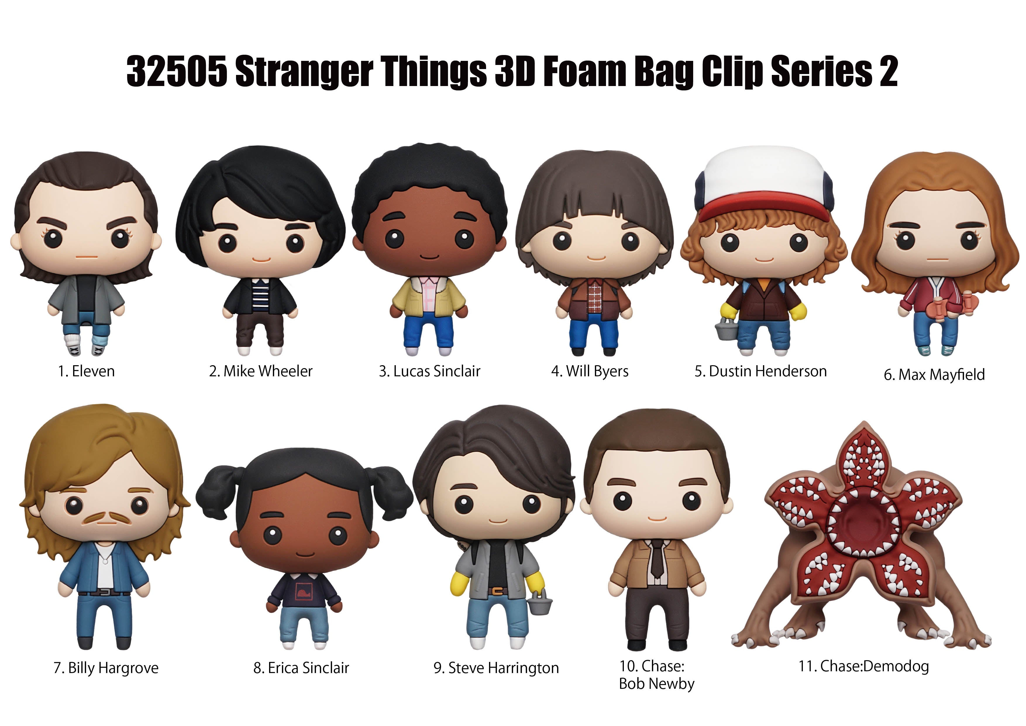 STRANGER THINGS - Series 2 - 3D Foam Bag Clip (Display 24 Pcs)