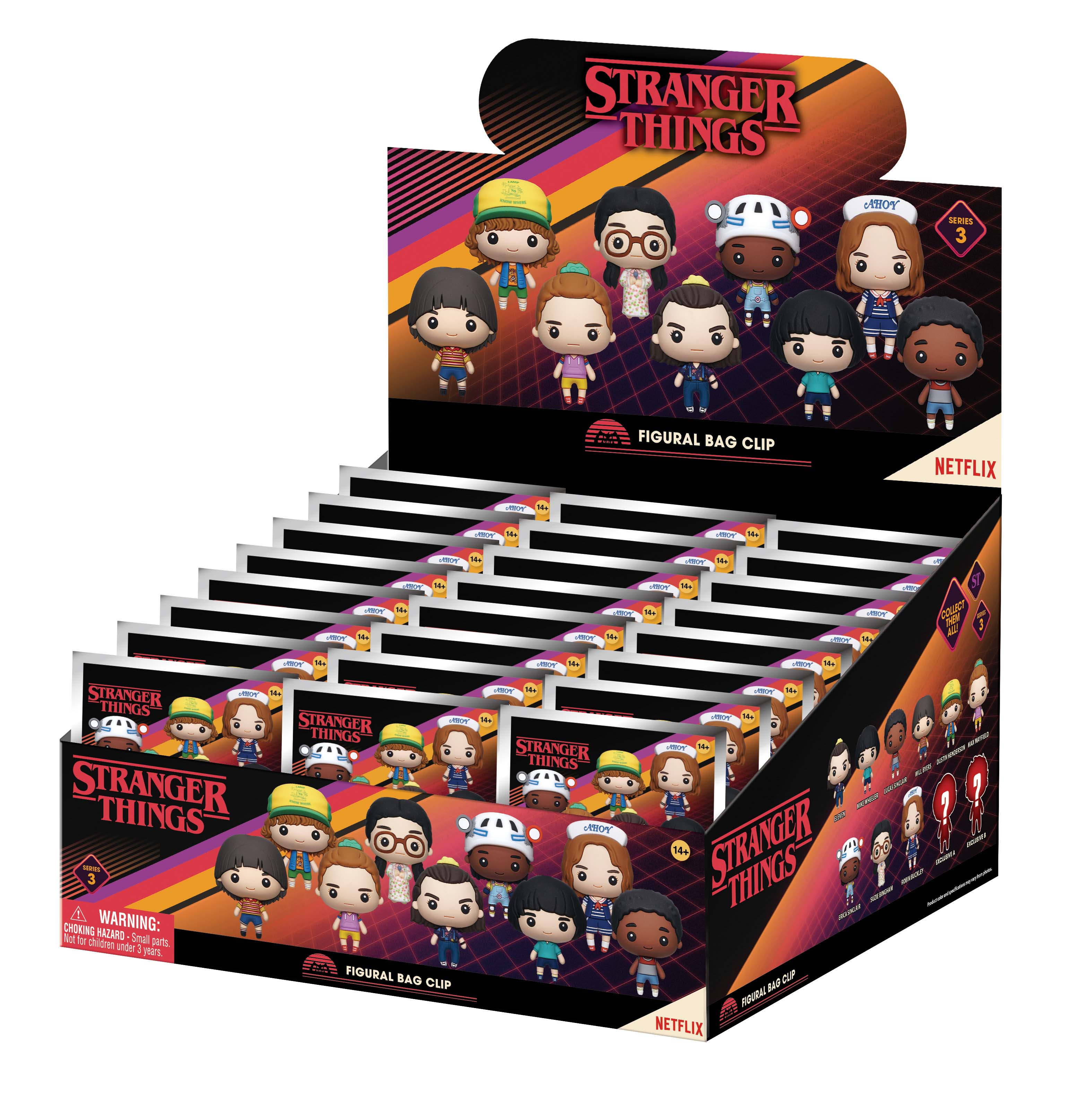 STRANGER THINGS - Series 3 - 3D Foam Bag Clip (Display 24 Pcs)