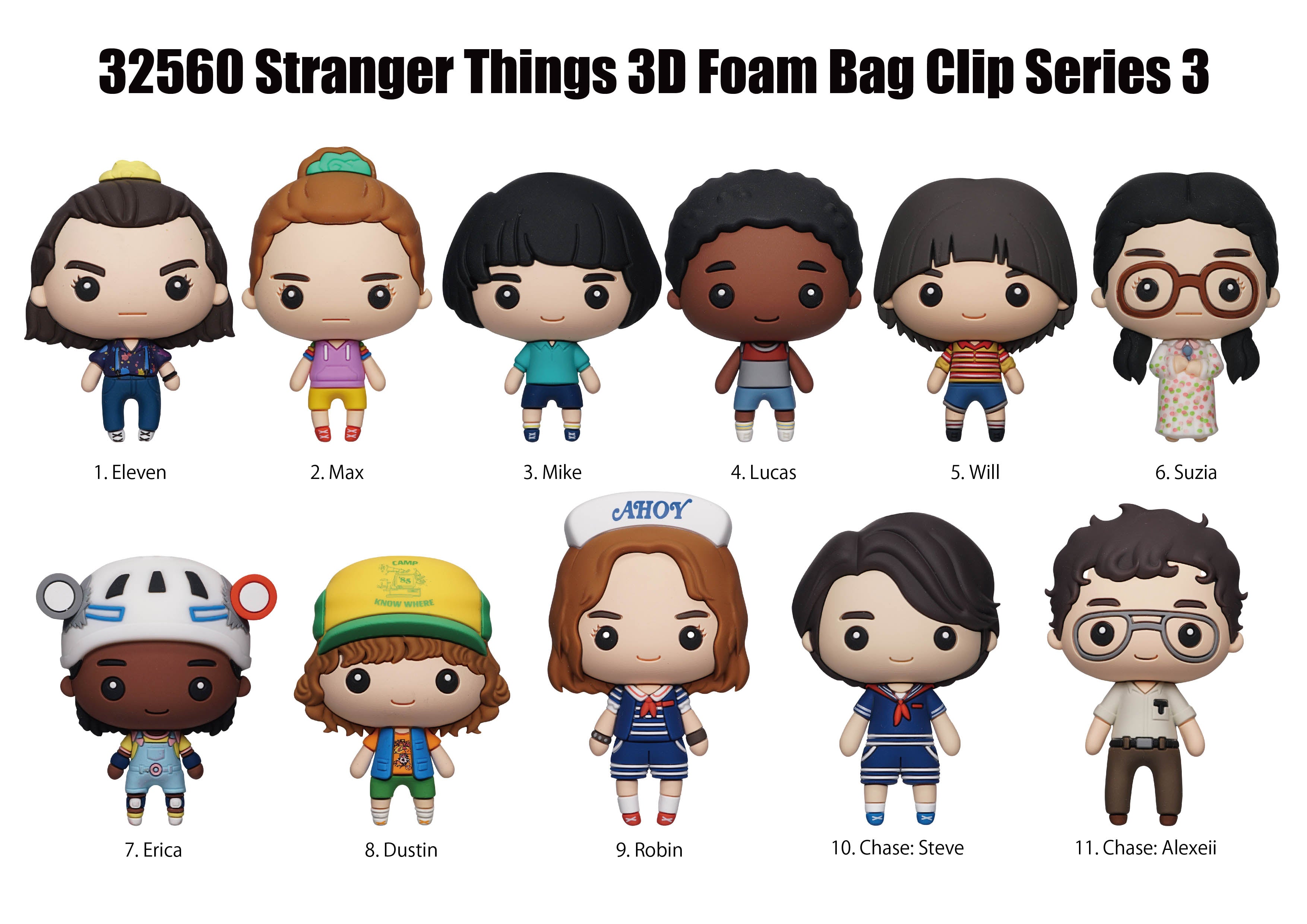 STRANGER THINGS - Series 3 - 3D Foam Bag Clip (Display 24 Pcs)