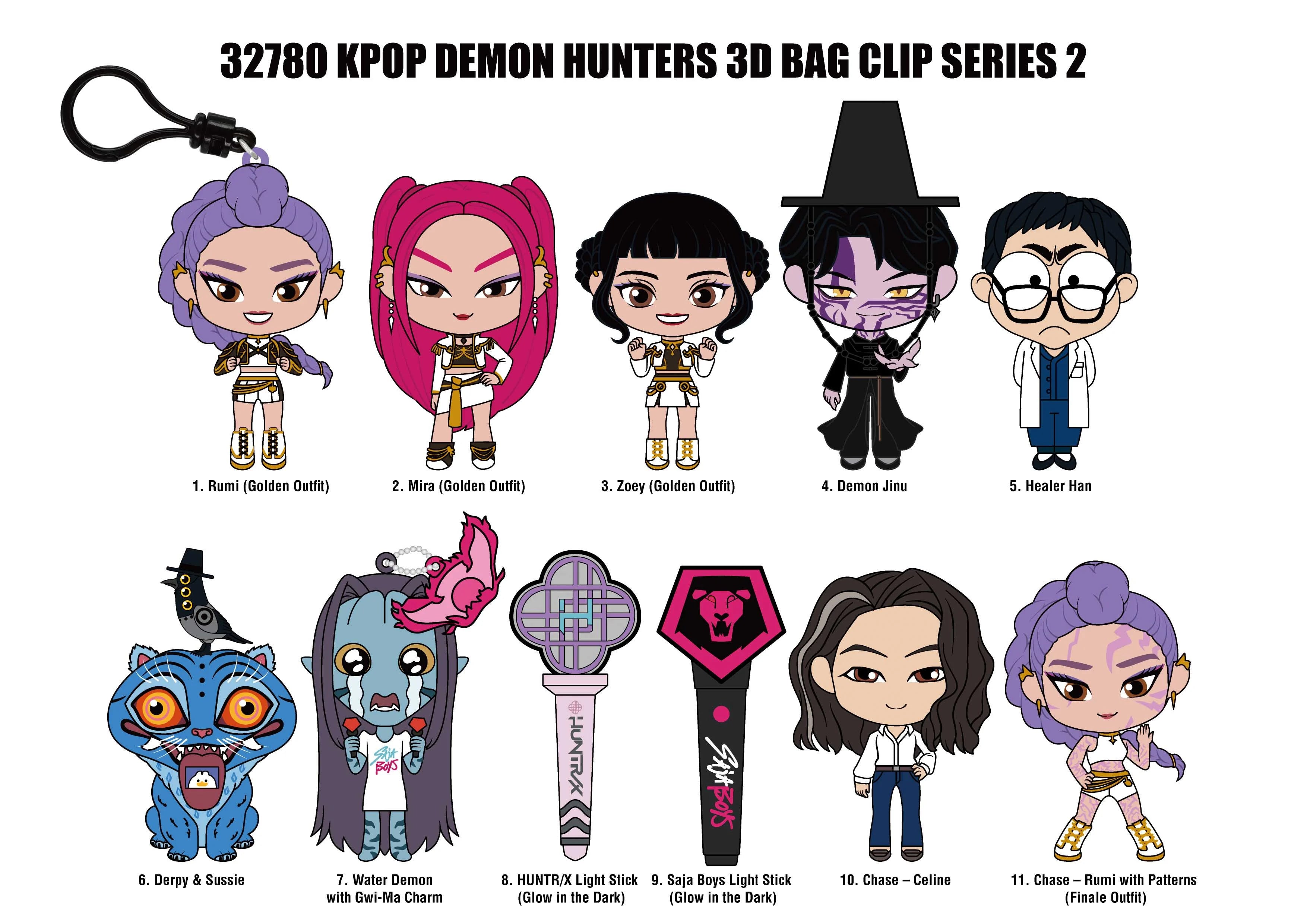 K-POP DEMON HUNTERS - Series 2 - 3D Foam Bag Clip (Display 24 Pcs)