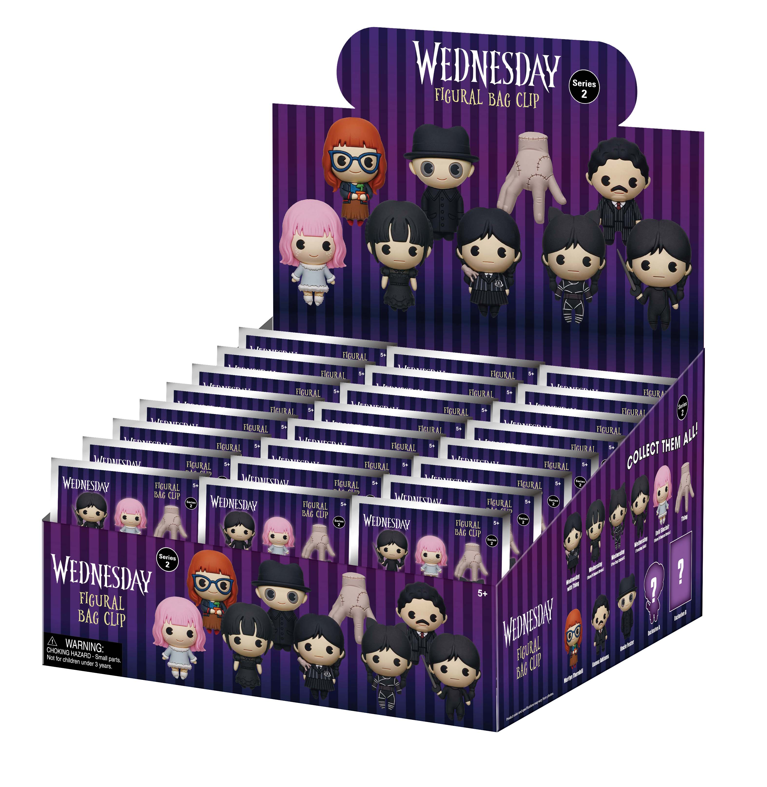 WEDNESDAY - Series 2 - 3D Foam Bag Clip (Display 24 Pcs)