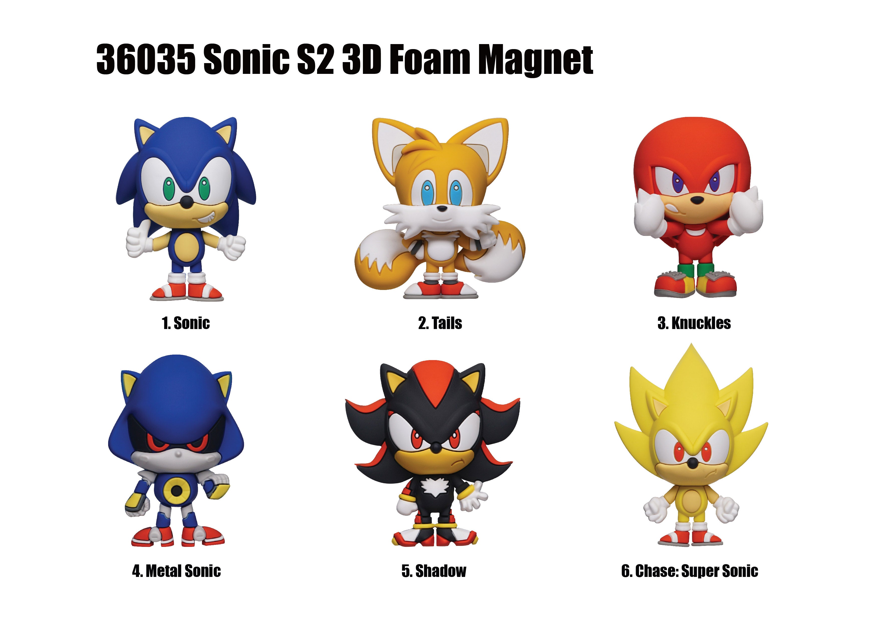 SONIC - Series 2 - 3D Foam Magnets in blind bags (Display 12 Pcs)