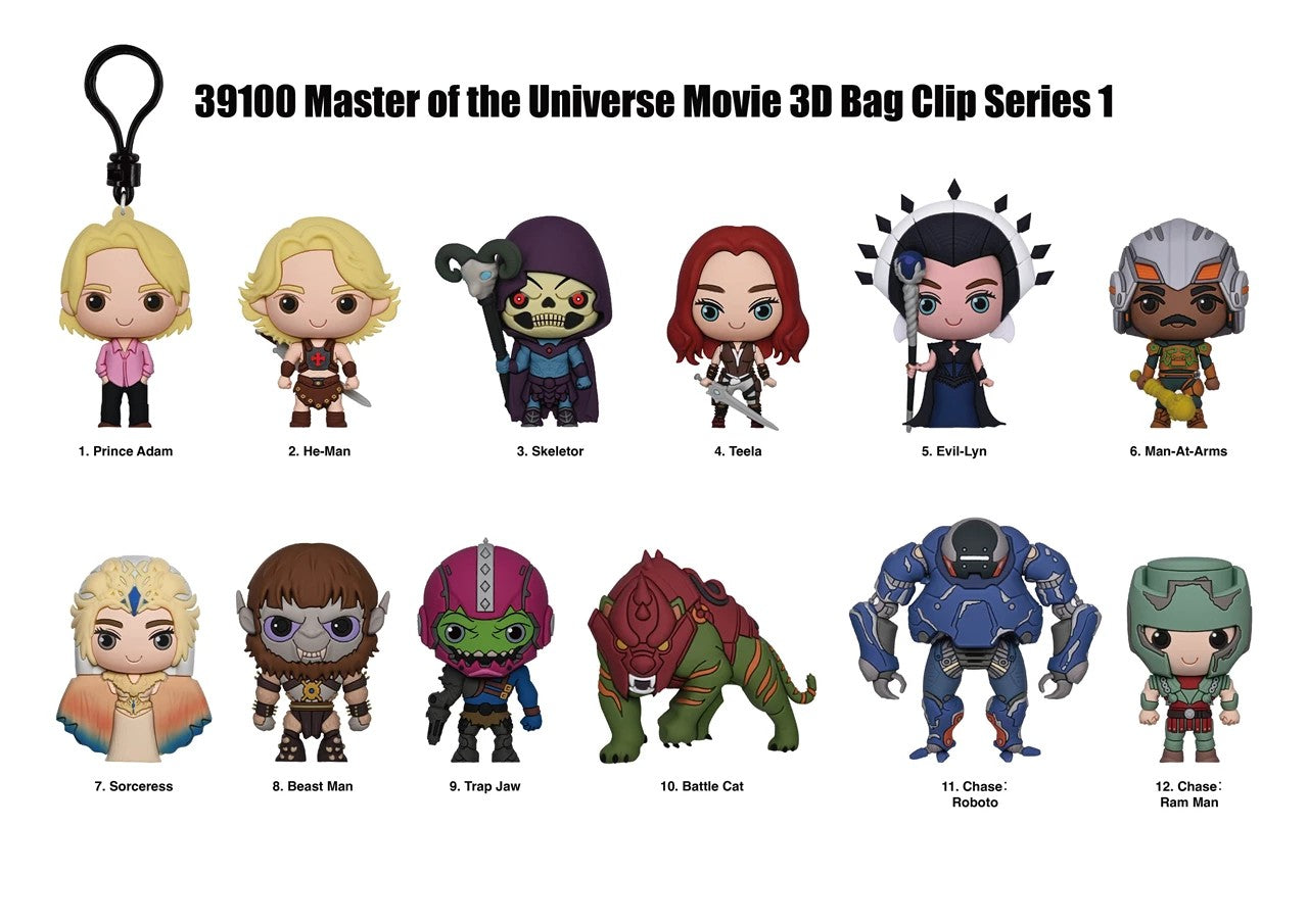 MASTERS OF THE UNIVERSE MOVIE - Series 1 - 3D Foam Bag Clip (Display 24 Pcs)