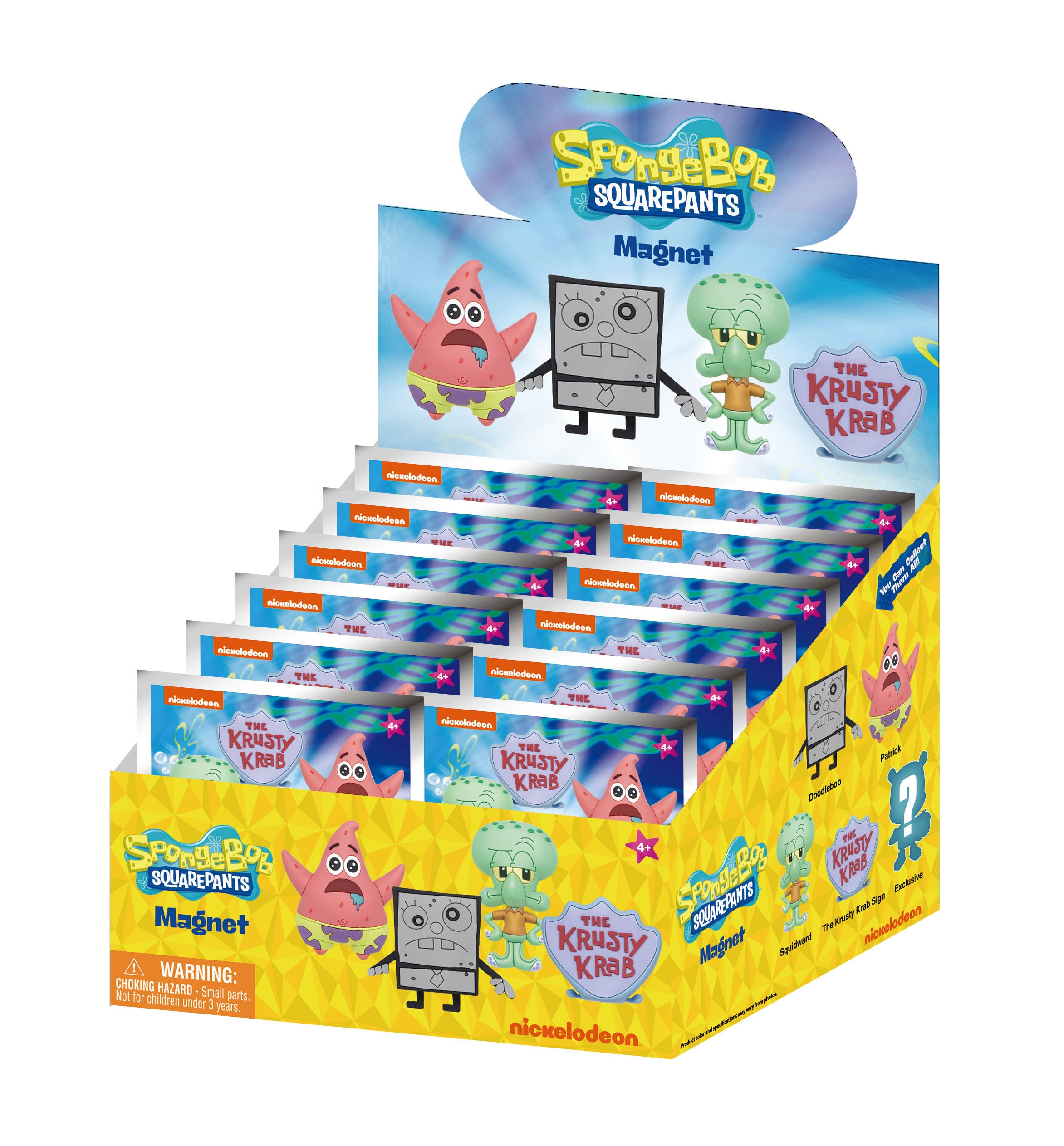 SPONGE BOB - Series 1 - 3D Foam Magnets in blind bags (Display 12 Pcs)