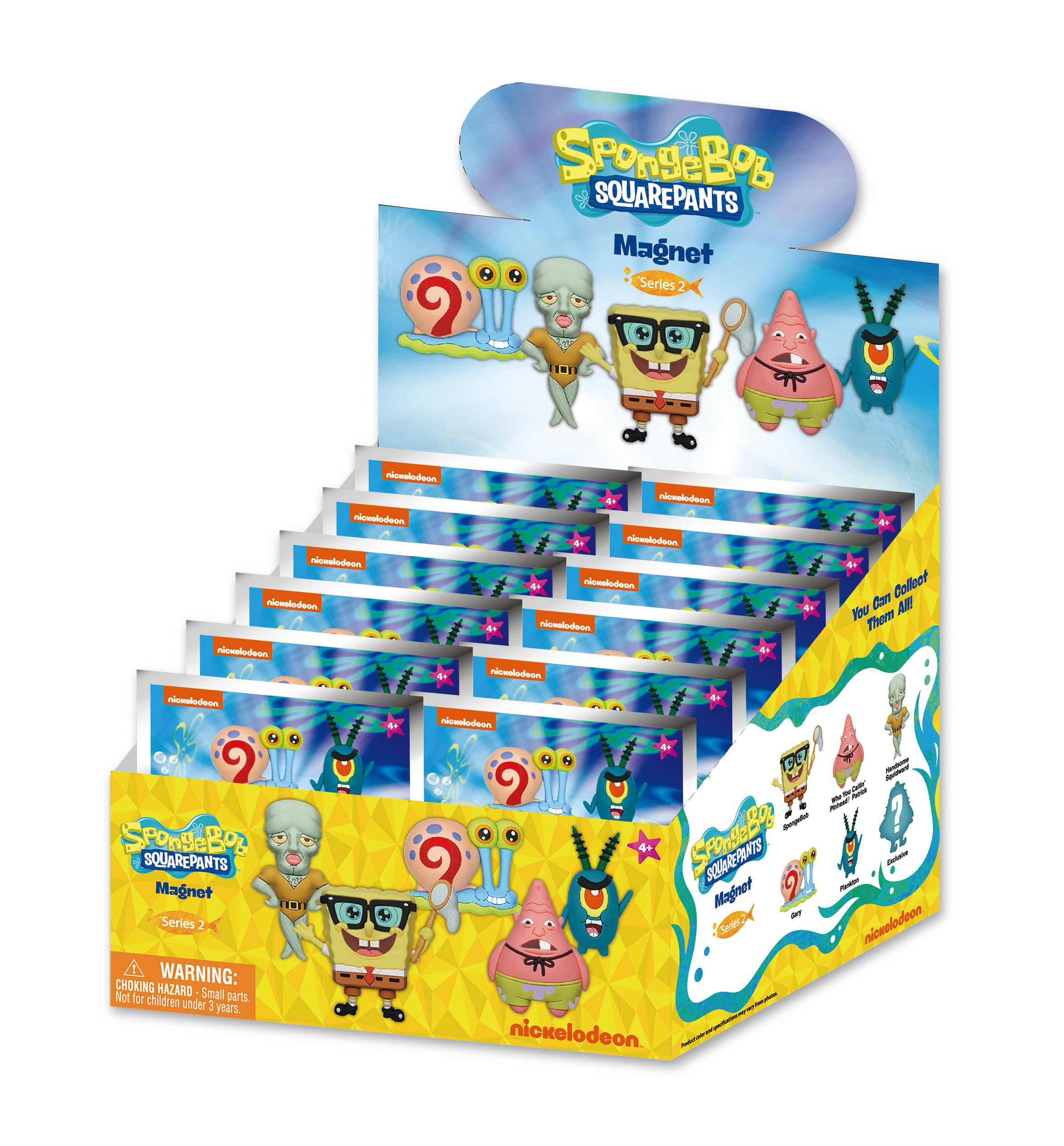 SPONGBOB - Series 2 - 3D Foam Magnets in blind bags (Display 12 Pcs)