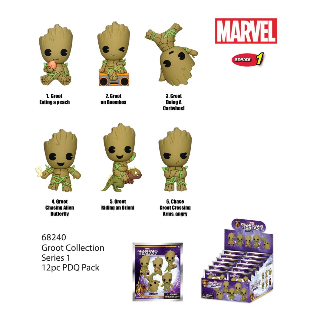 GROOT - Series 1 - 3D Foam Magnets in blind bags (Display 12 Pcs)