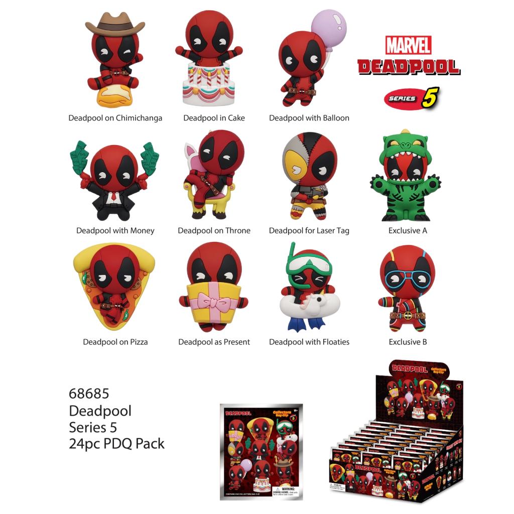 MARVEL - Deadpool - Series 5 - 3D Foam Bag Clip (Display 24 Pcs)