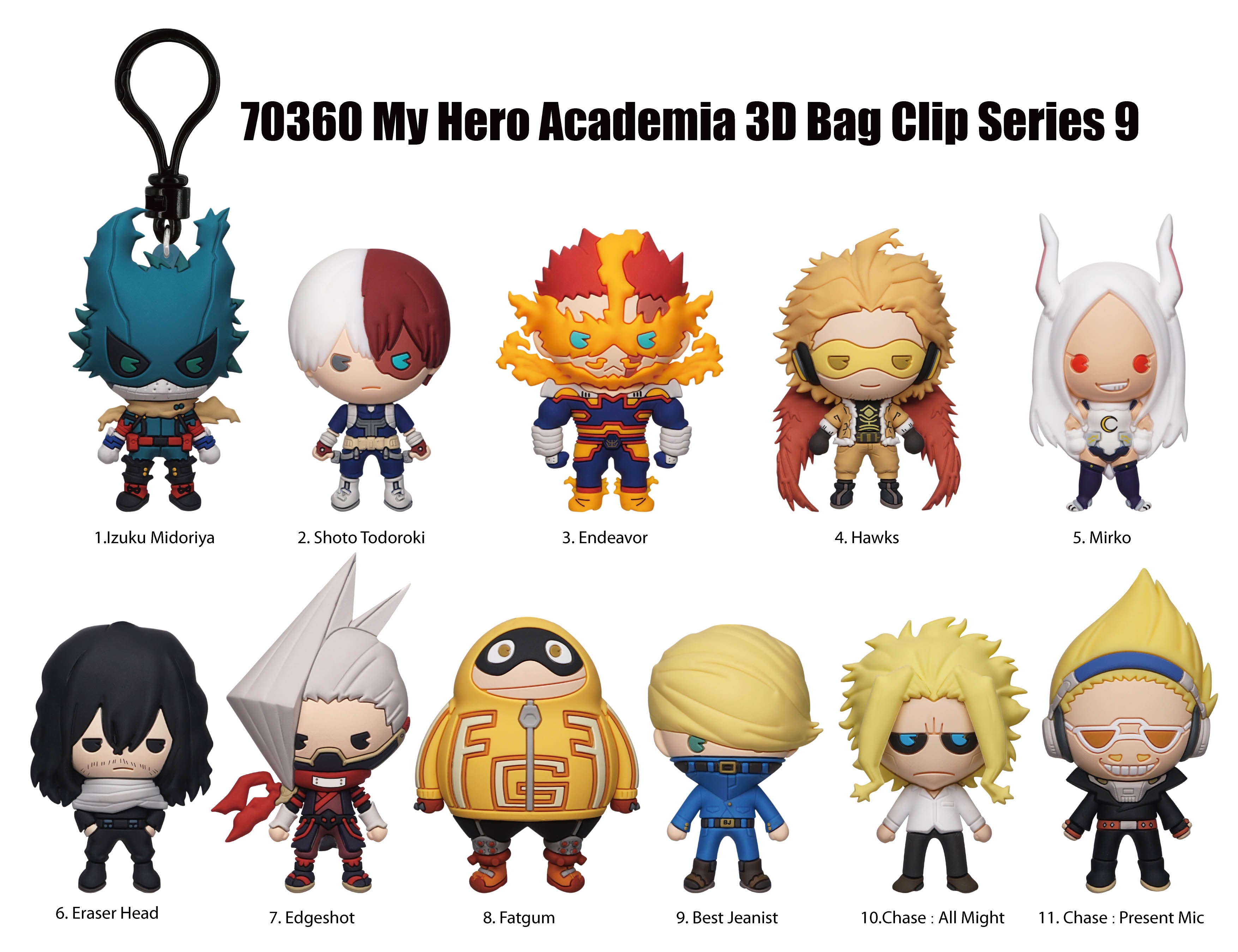 MY HERO ACADEMIA - Series 9 - 3D Foam Bag Clip (Display 24 Pcs)