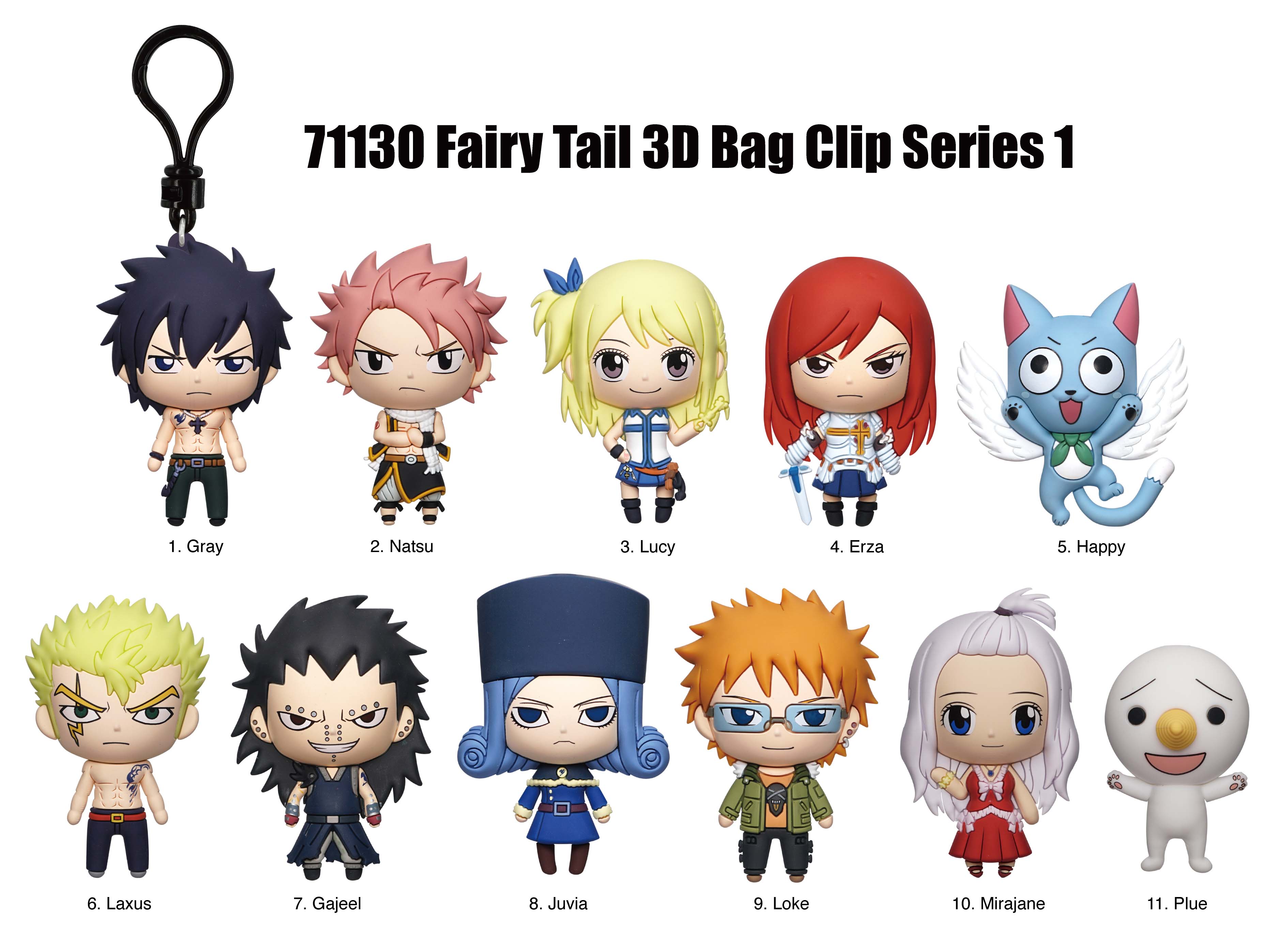 FAIRY TAIL - Series 1 - 3D Foam Bag Clip (Display 24 Pcs)