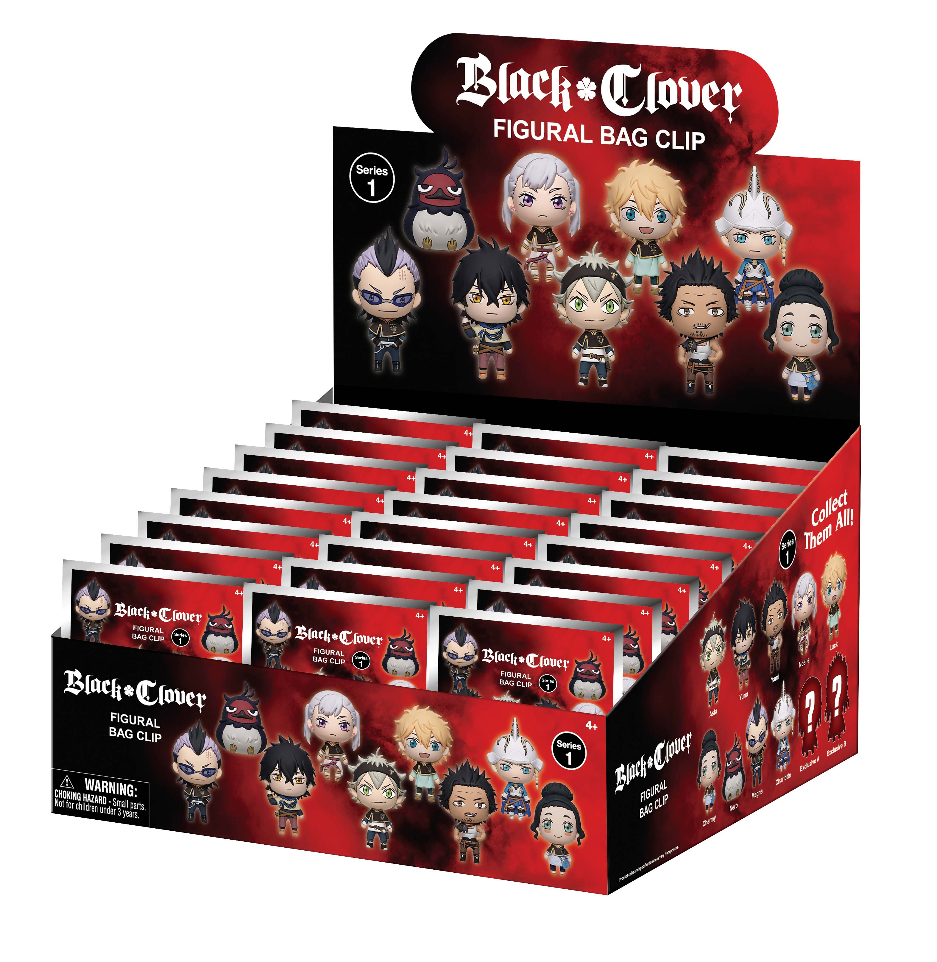 BLACK CLOVER - Series 1 - 3D Foam Bag Clip (Display 24 Pcs)