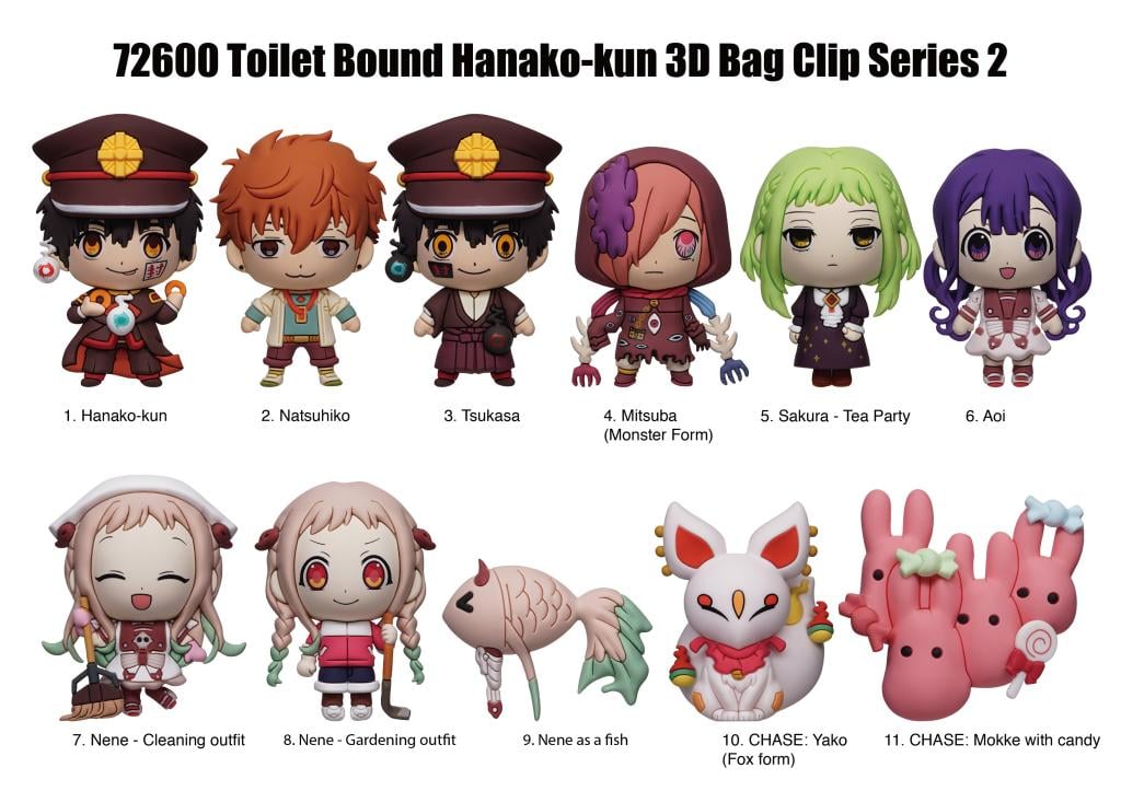 TOILET BOUND HANAKO KUN - Charm Bag Clip (Display 24 Pcs)