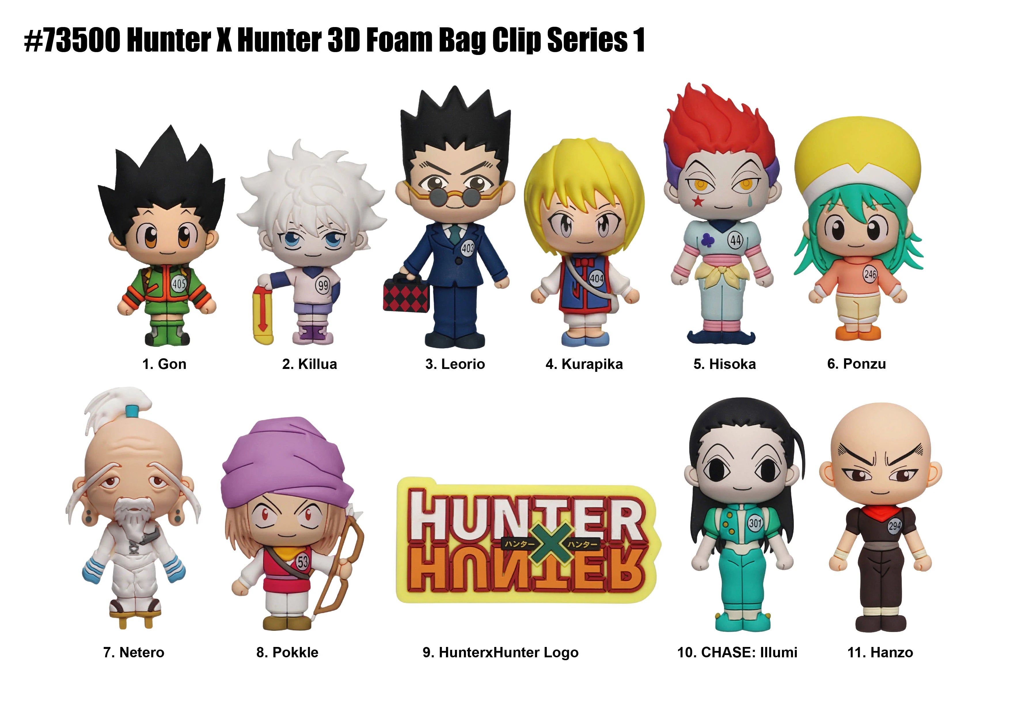 HUNTER X HUNTER - Series 1 - 3D Foam Bag Clip (Display 24 Pcs)