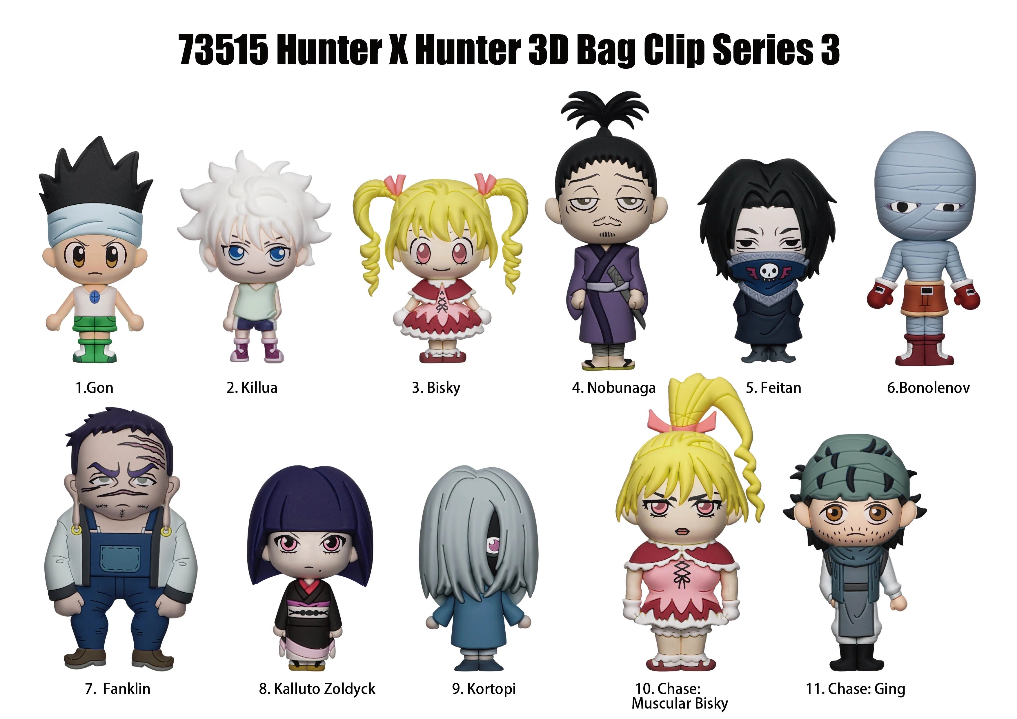 HUNTER X HUNTER - Series 3 - 3D Foam Bag Clip (Display 24 Pcs)