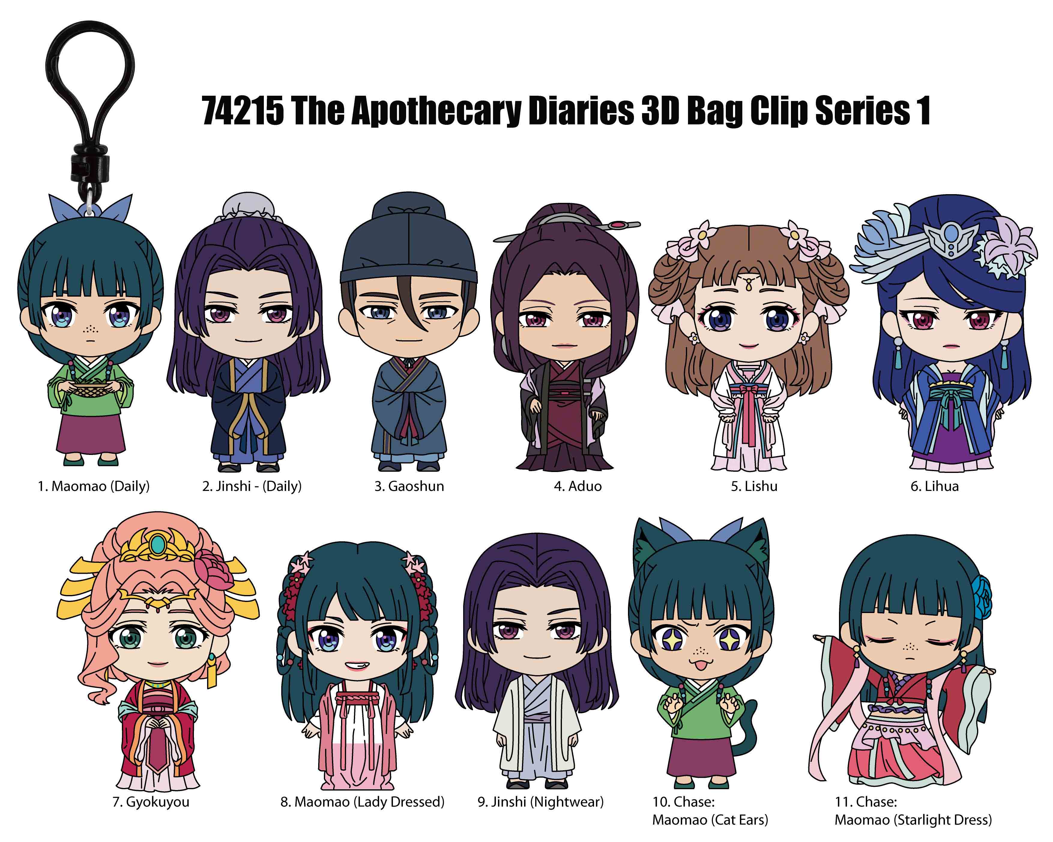 APOTHECARY DIARIES - Series 1 - 3D Foam Bag Clip (Display 24 Pcs)