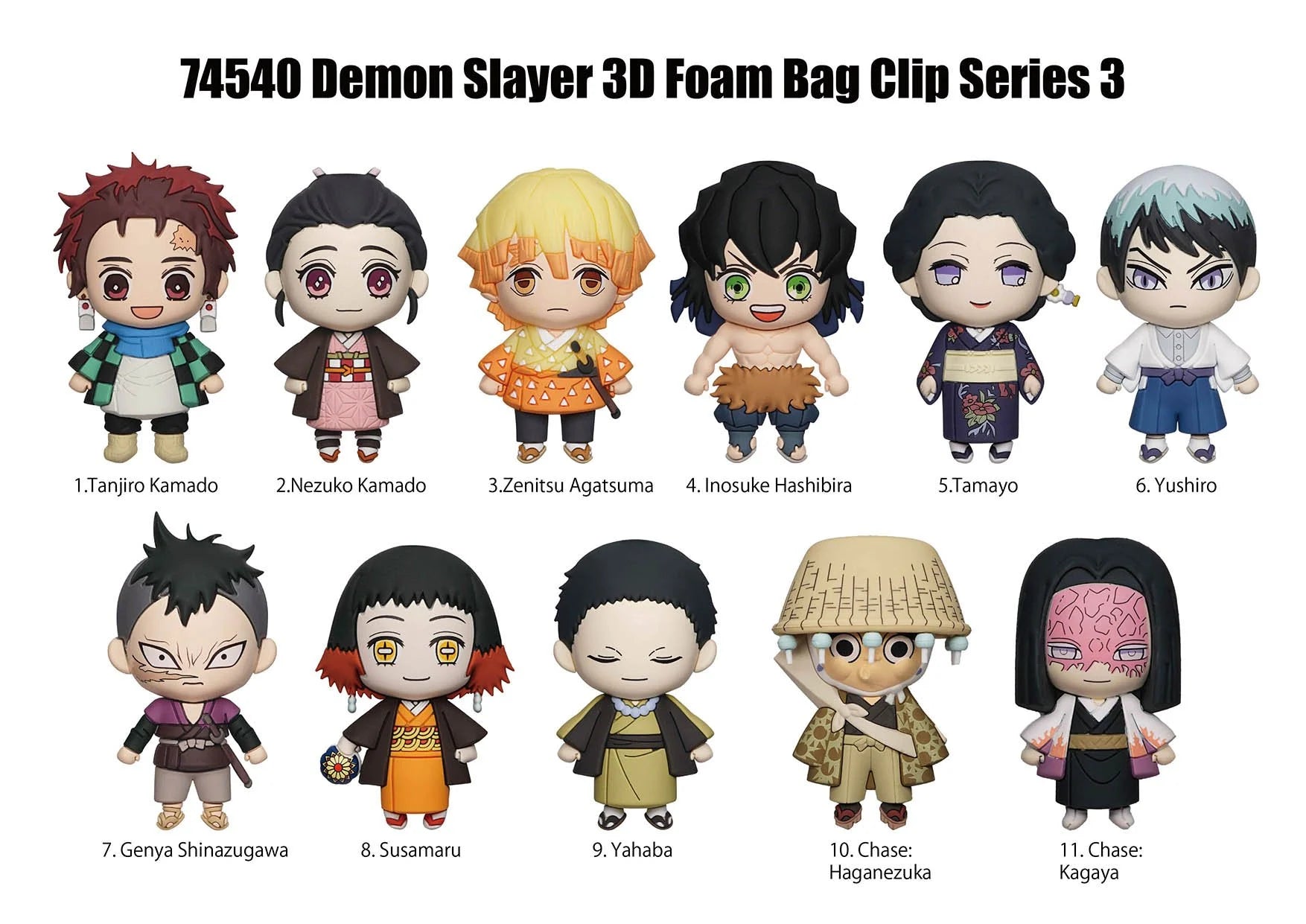 DEMON SLAYER - Series 3 - 3D Foam Bag Clip (Display 24 Pcs)