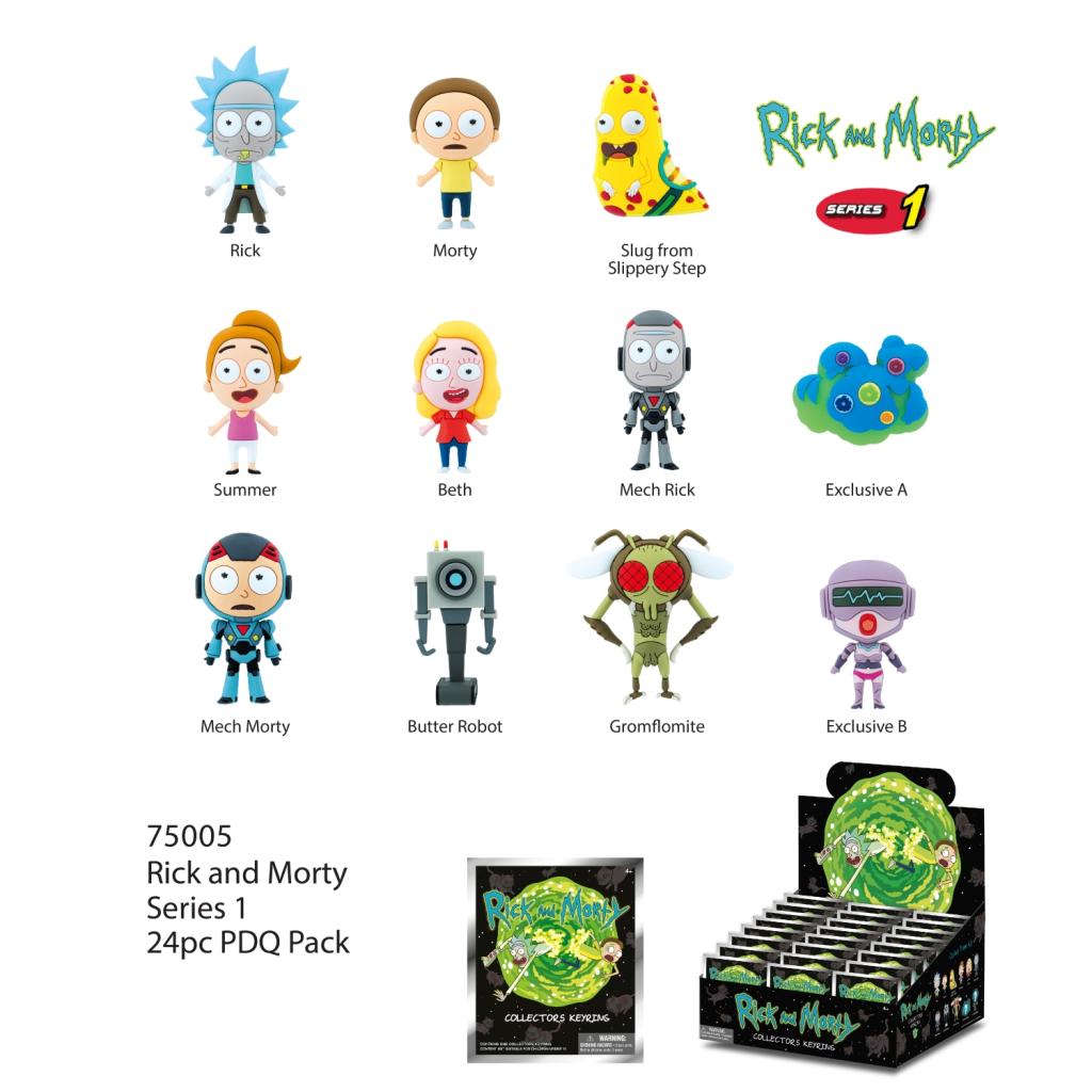 RICK & MORTY - Series 1 - 3D Foam Bag Clip (Display 24 Pcs)