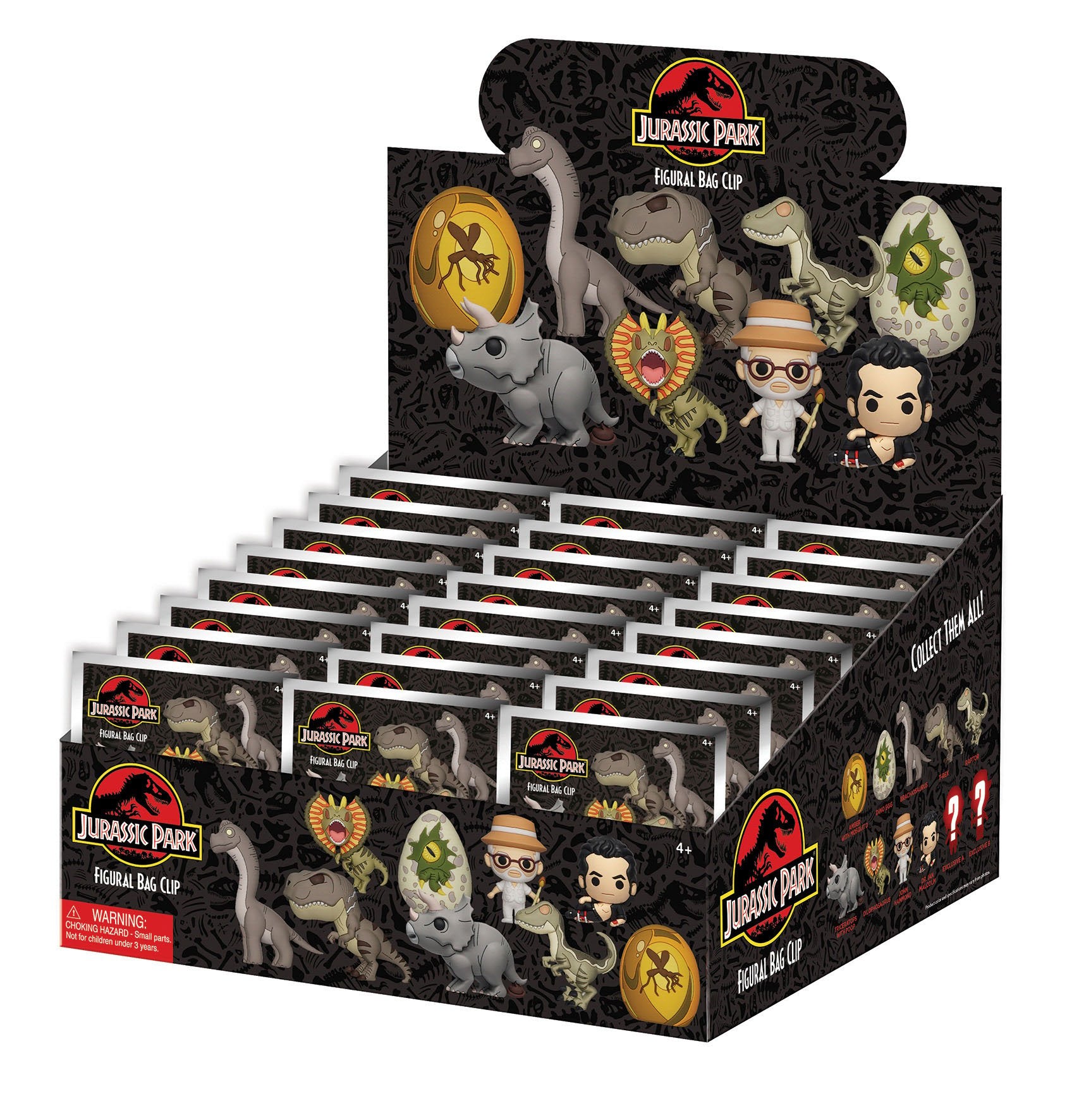 JURASSIC PARK - Series 1 - 3D Foam Bag Clip (Display 24 Pcs)
