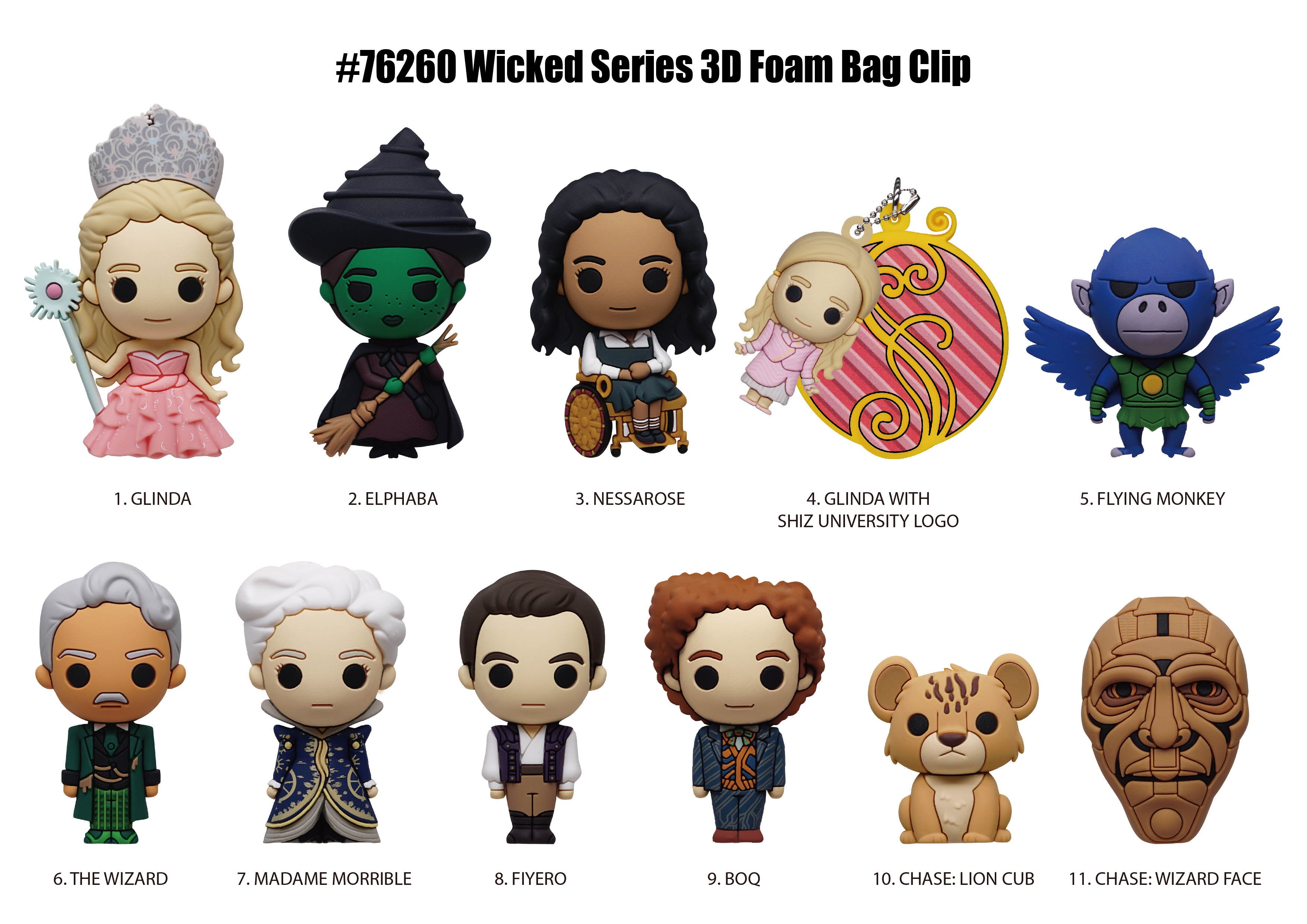 WICKED - Series 1 - 3D Foam Bag Clip (Display 24 Pcs)