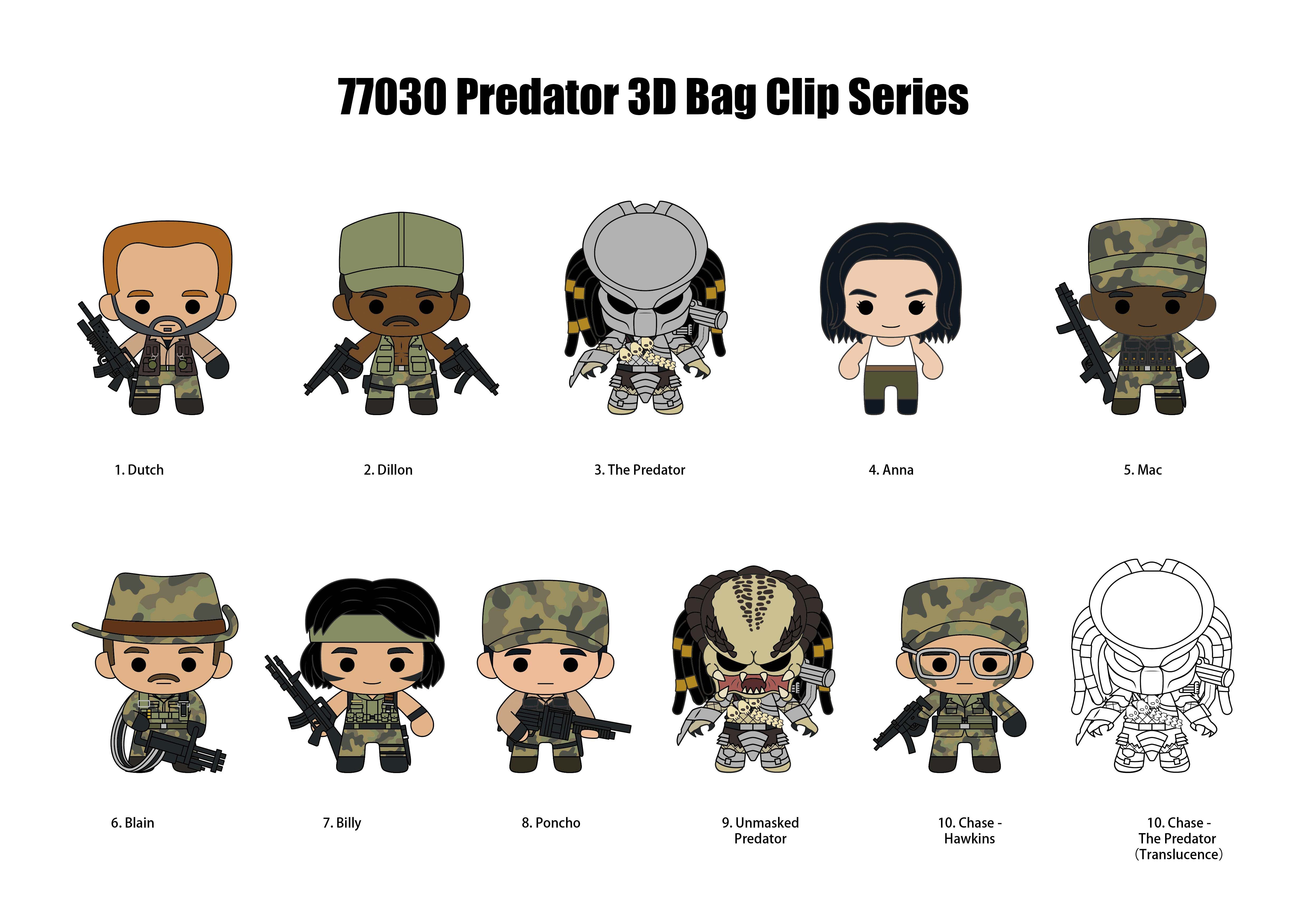 PREDATOR - Series 1 - 3D Foam Bag Clip (Display 24 Pcs)