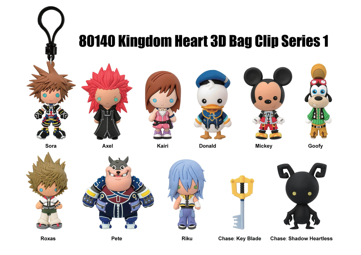 DISNEY - Kingdom Hearts Series 1 - 3D Foam Bag Clip (Display 24 Pcs)