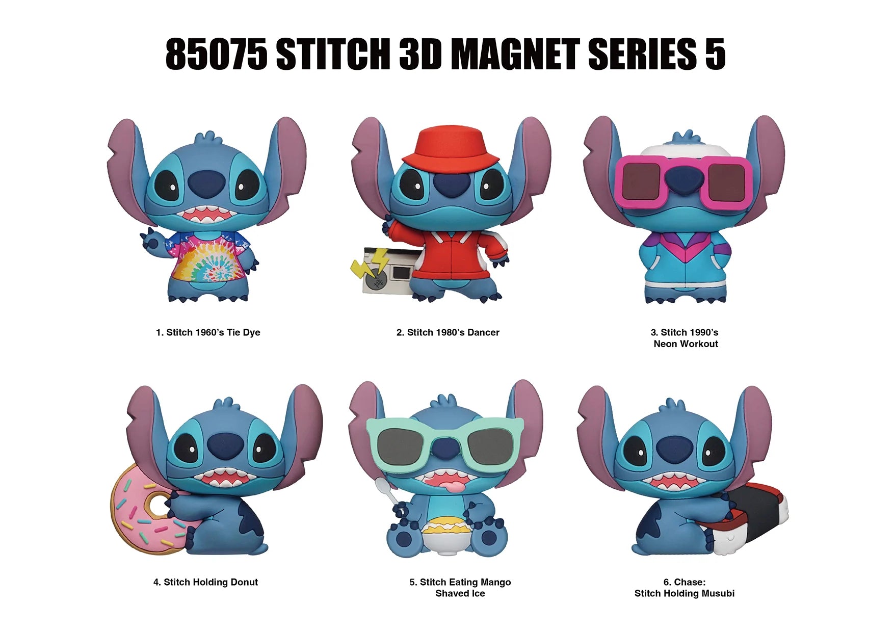 STITCH - Serie 5 - 3D Foam Magnets in blind bags (Display 12 Pcs)