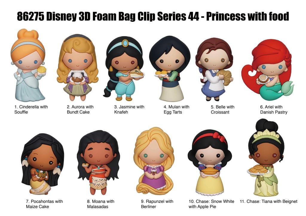 DISNEY - Princess -  Serie 44 - 3D Foam Bag Clip (Display 24 Pcs)