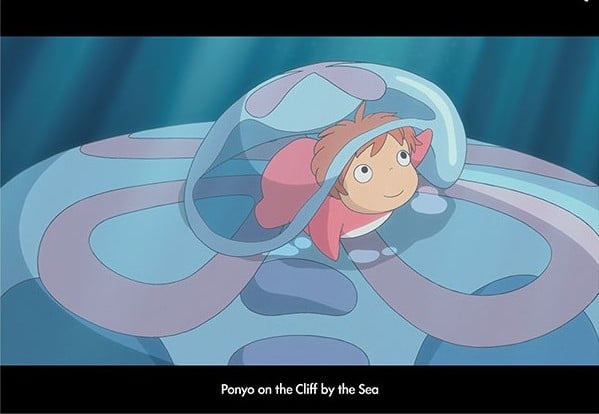 PONYO ON THE CLIFF -Ponyo on jellyfish -A4 Size Clear Poster 310x220mm