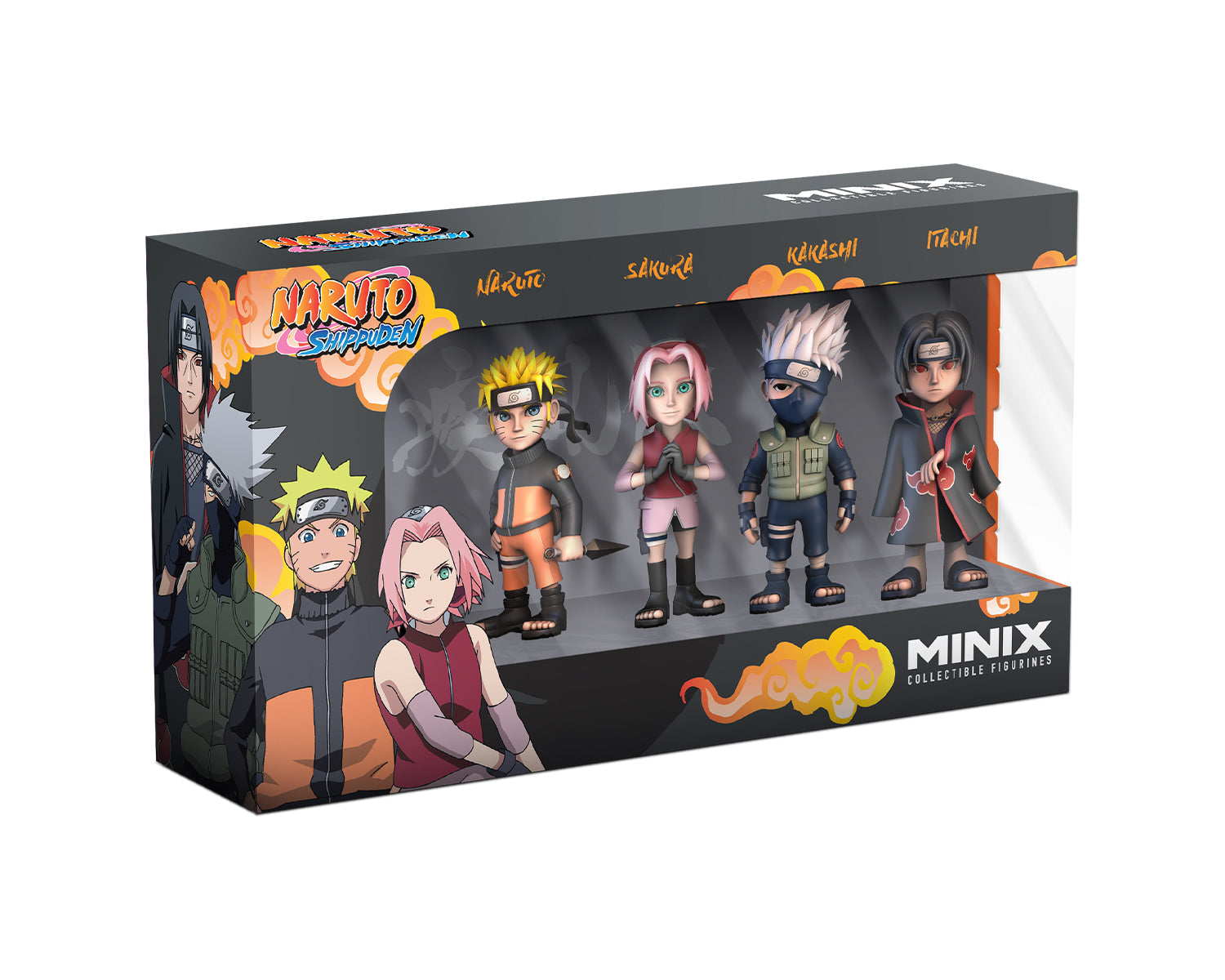 NARUTO SHIPPUDEN - Naruto, Kakashi, Itachi, .. - Pack 4 Fig. Minix 7cm