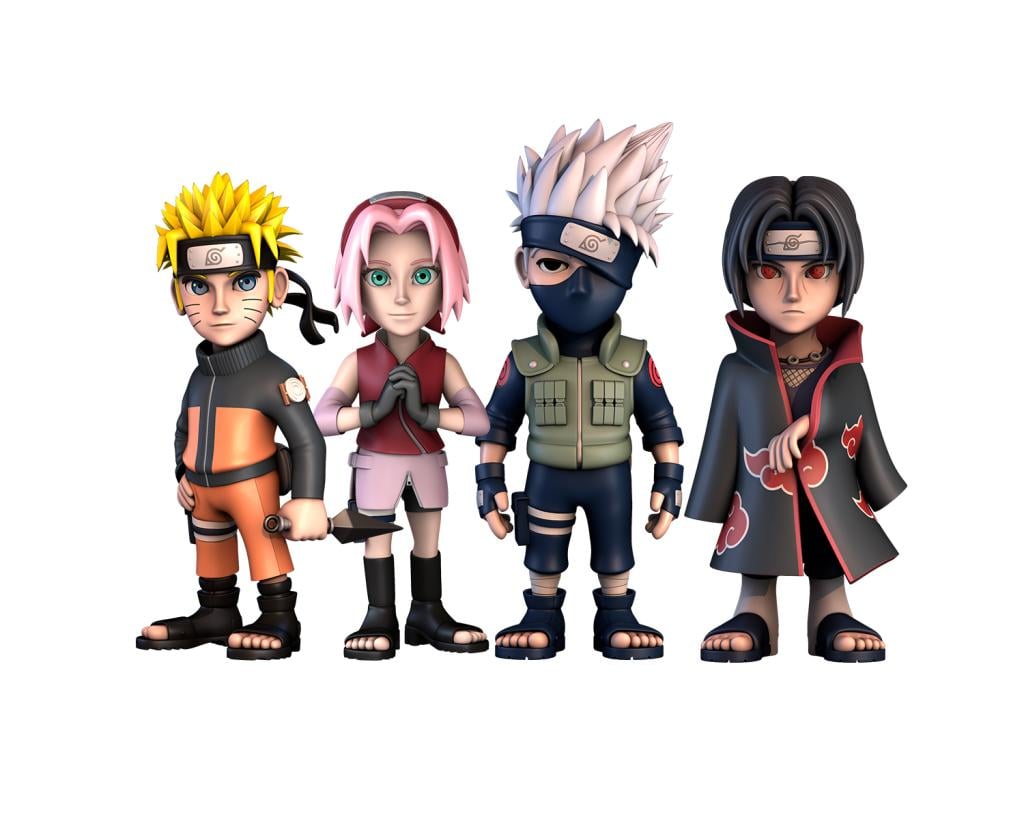 NARUTO SHIPPUDEN - Naruto, Kakashi, Itachi, .. - Pack 4 Fig. Minix 7cm