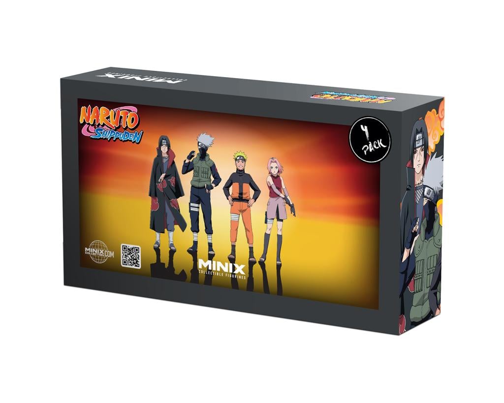 NARUTO SHIPPUDEN - Naruto, Kakashi, Itachi, .. - Pack 4 Fig. Minix 7cm