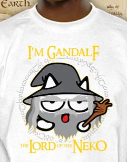 GEEK Collection - T-Shirt NEKO GANDALF - White (S)