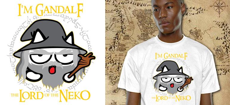 GEEK Collection - T-Shirt NEKO GANDALF - White (XL)