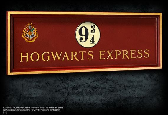 HARRY POTTER - Plaque Poudlard Express Quai 9 3/4