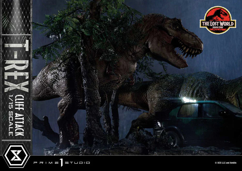 JURASSIC PARK THE LOST WORLD - T-Rex Cliff Attack -Statue 1/15 53cm