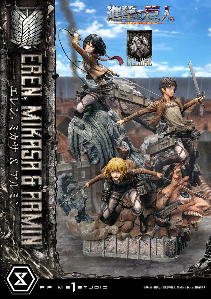 ATTACK ON TITAN - Eren, Mikasa & Armin - Statue Ultimate del. 72cm