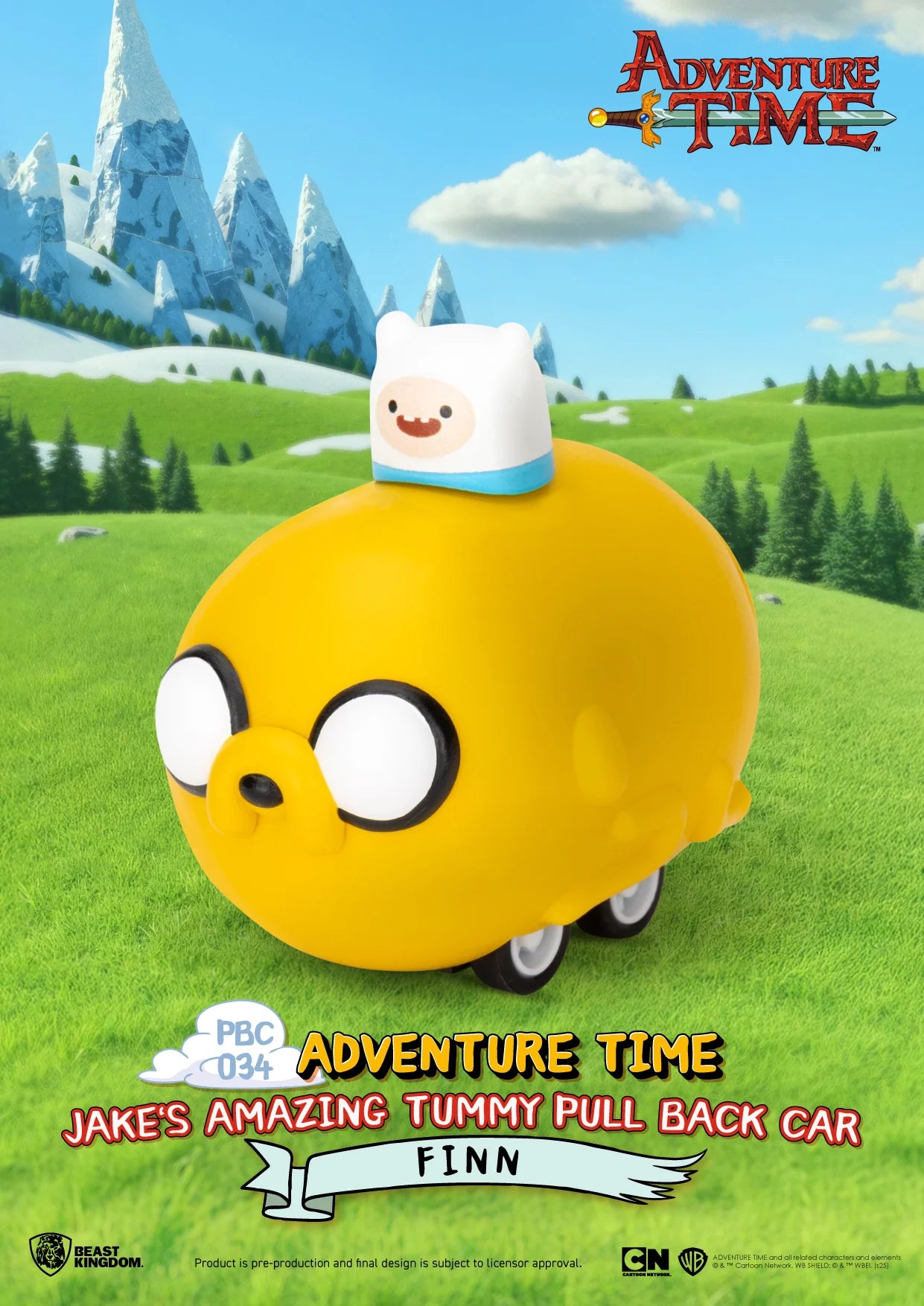 ADVENTURE TIME - Jake's Tummy Pull Black Car -Set 6 Fig. Blind Box 5cm