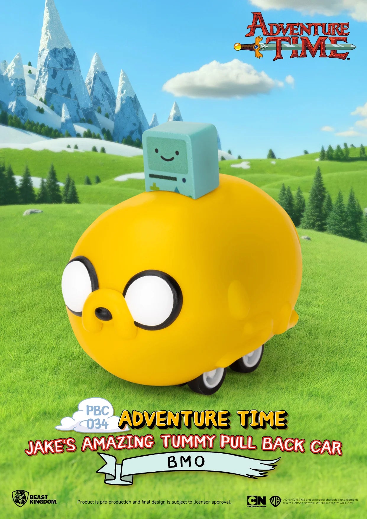 ADVENTURE TIME - Jake's Tummy Pull Black Car -Set 6 Fig. Blind Box 5cm