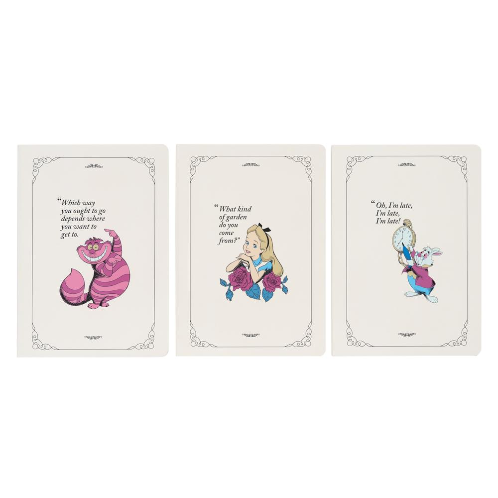 DISNEY - Alice - 3 Pack of Notebooks - Size A5