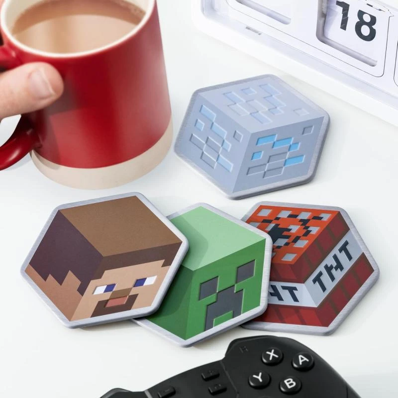 MINECRAFT - Set of 4 Metal Coasters