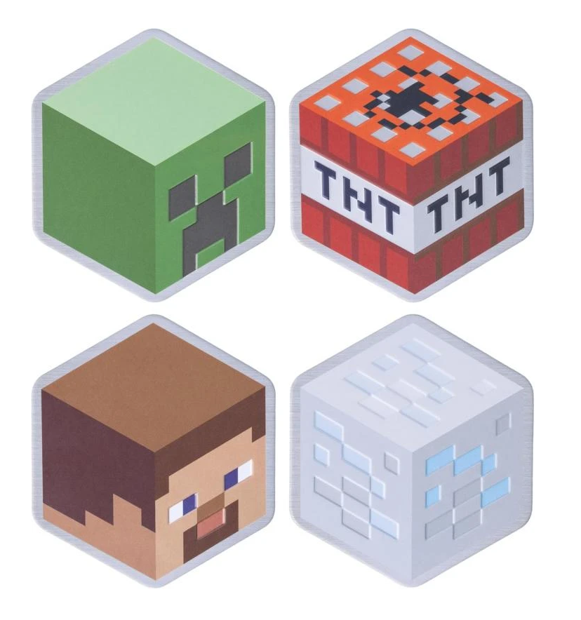 MINECRAFT - Set of 4 Metal Coasters