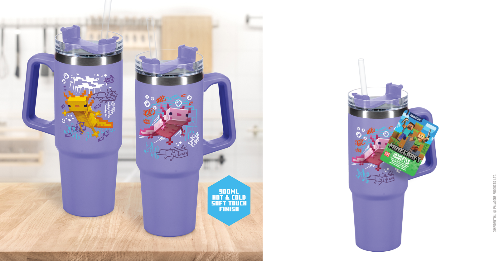 MINECRAFT - Purple - Travel Mug XL 900ml with straw