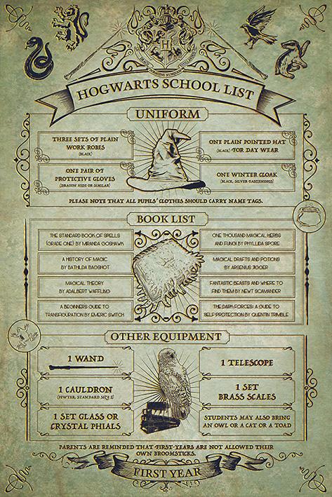 HARRY POTTER - Poster 61x91 - Hogwarts School List