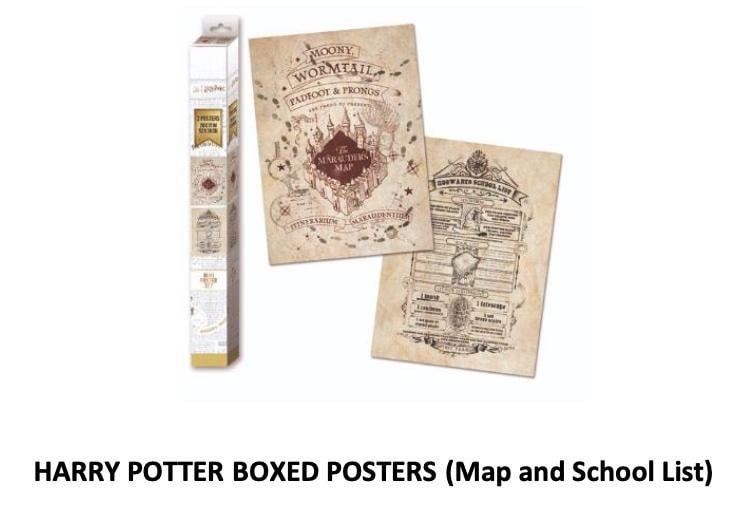 HARRY POTTER - Map & School List - 2 Posters 52 x 38cm Set