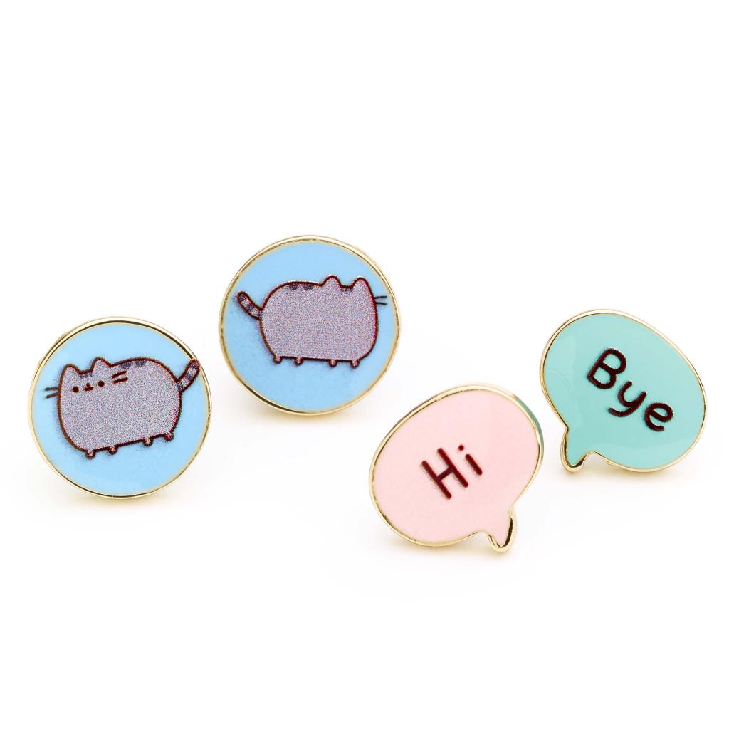 PUSHEEN - Hi & Bye - 2 Stud Earring Set