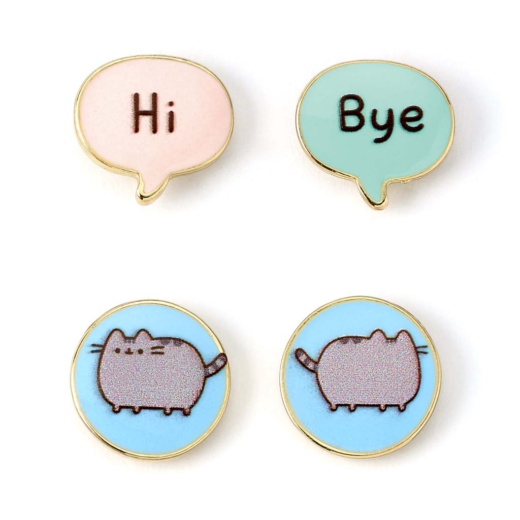 PUSHEEN - Hi & Bye - 2 Stud Earring Set